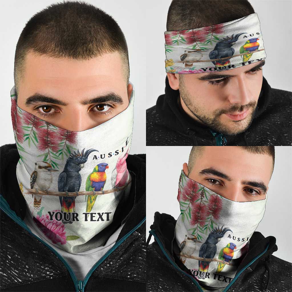 Australian Native Bird Neck Gaiter Kookaburra Cockatoo Rainbow Lorikeet Galah Flowers - Aussie Hoodie