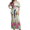 Australian Native Bird Off Shoulder Maxi Dress Kookaburra Cockatoo Rainbow Lorikeet Galah Flowers - Aussie Hoodie