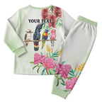 Australian Native Bird Christmas Pajama Set Kookaburra Cockatoo Rainbow Lorikeet Galah Flowers - Aussie Hoodie