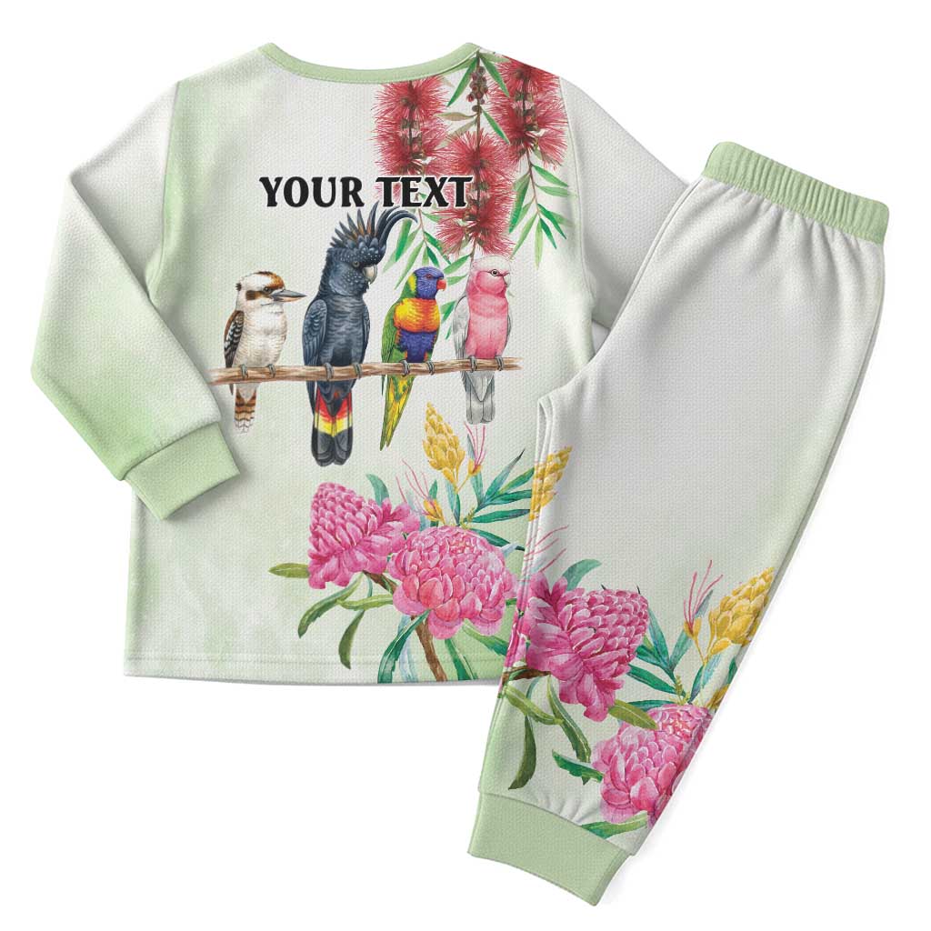 Australian Native Bird Christmas Pajama Set Kookaburra Cockatoo Rainbow Lorikeet Galah Flowers - Aussie Hoodie