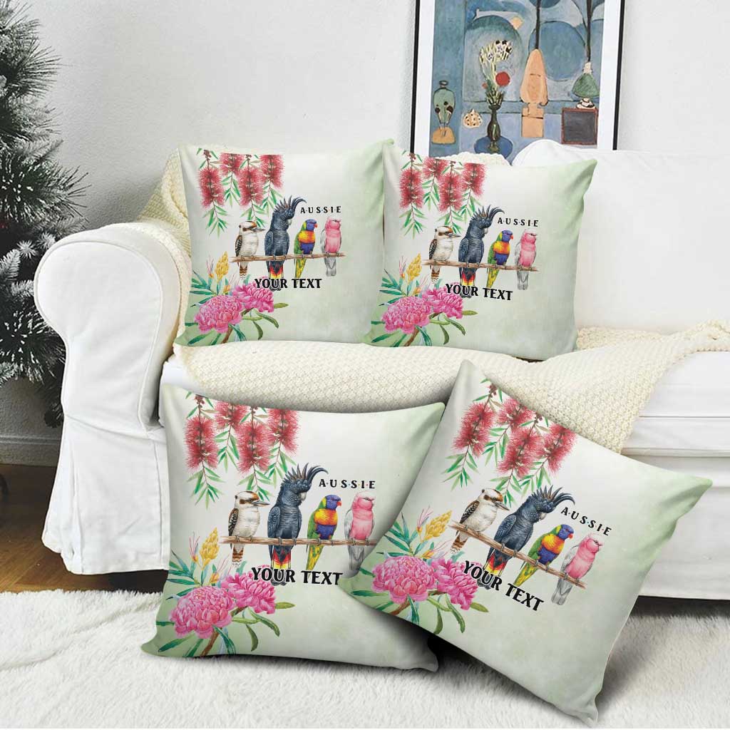 Australian Native Bird Pillow Cover Kookaburra Cockatoo Rainbow Lorikeet Galah Flowers - Aussie Hoodie