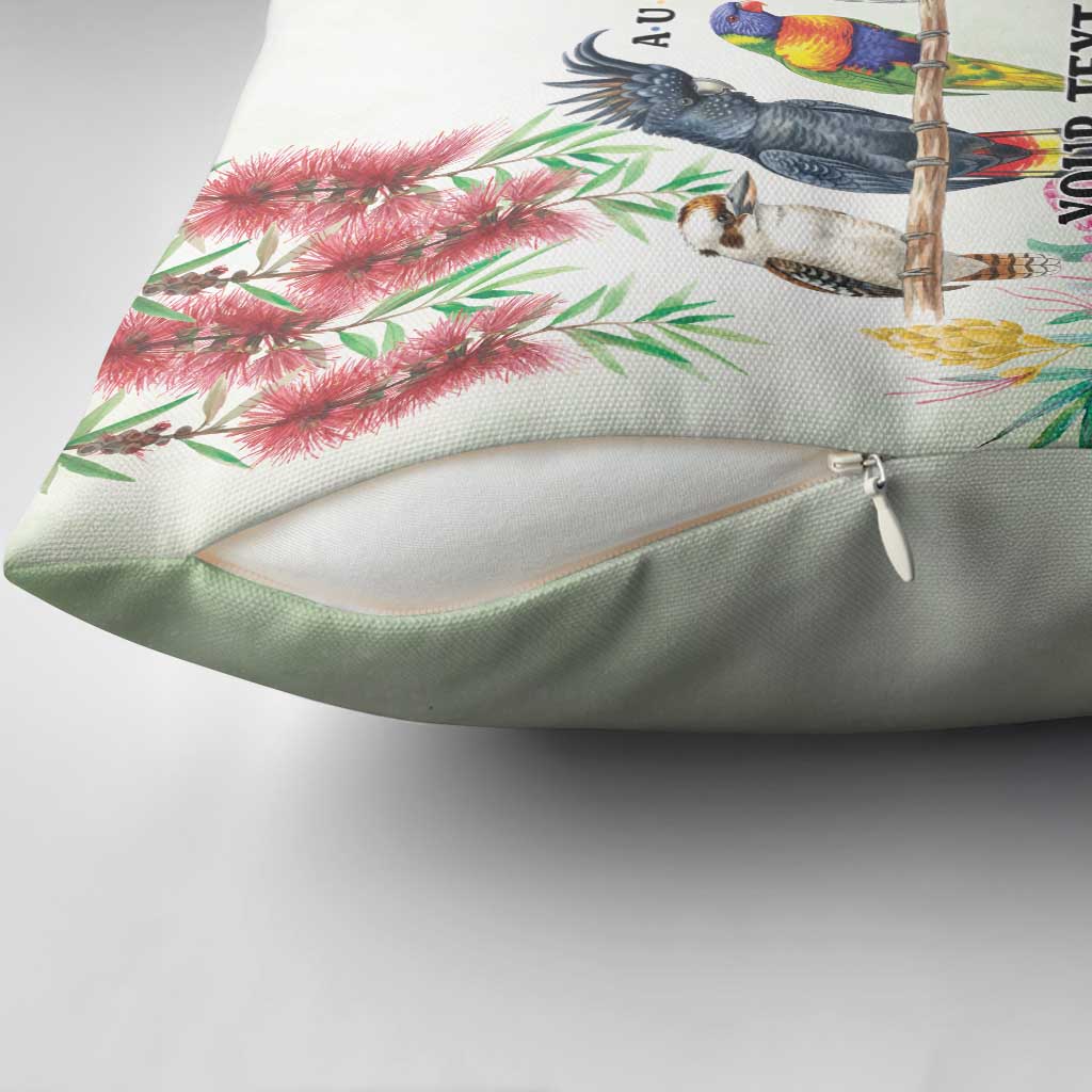 Australian Native Bird Pillow Cover Kookaburra Cockatoo Rainbow Lorikeet Galah Flowers - Aussie Hoodie