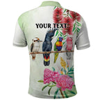 Australian Native Bird Polo Shirt Kookaburra Cockatoo Rainbow Lorikeet Galah Flowers - Aussie Hoodie