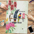 Australian Native Bird Puzzle Kookaburra Cockatoo Rainbow Lorikeet Galah Flowers - Aussie Hoodie