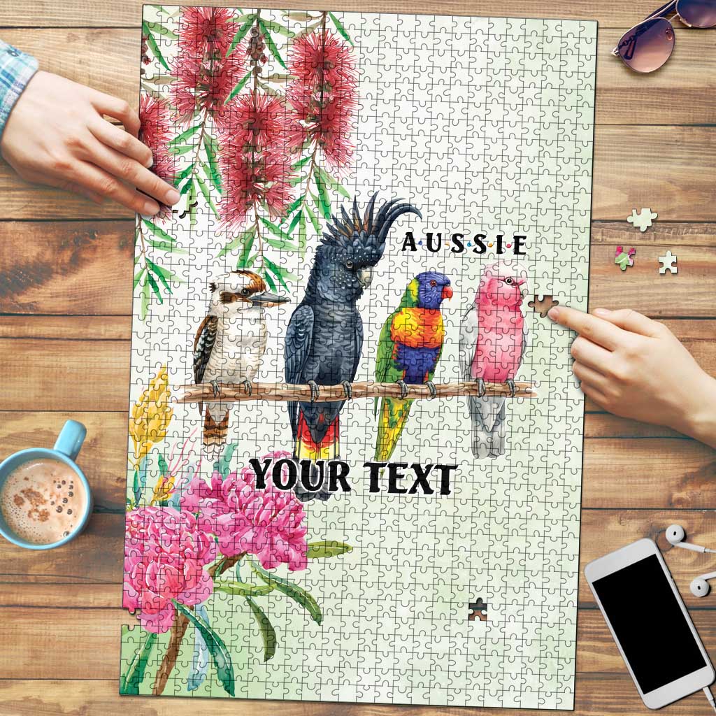 Australian Native Bird Puzzle Kookaburra Cockatoo Rainbow Lorikeet Galah Flowers - Aussie Hoodie