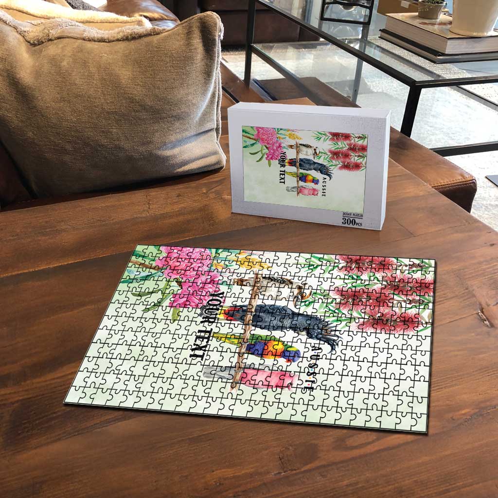 Australian Native Bird Puzzle Kookaburra Cockatoo Rainbow Lorikeet Galah Flowers - Aussie Hoodie