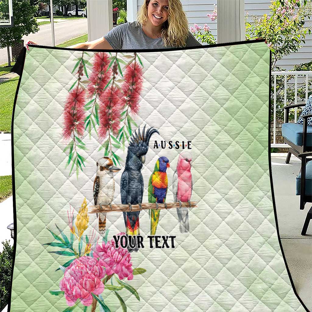 Australian Native Bird Quilt Kookaburra Cockatoo Rainbow Lorikeet Galah Flowers - Aussie Hoodie