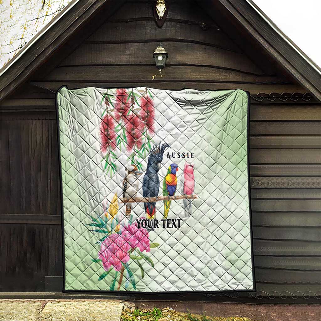 Australian Native Bird Quilt Kookaburra Cockatoo Rainbow Lorikeet Galah Flowers - Aussie Hoodie