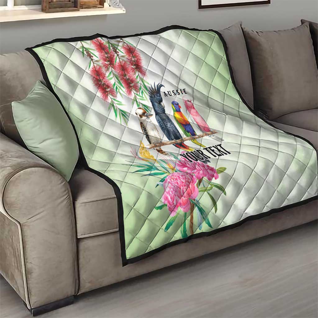 Australian Native Bird Quilt Kookaburra Cockatoo Rainbow Lorikeet Galah Flowers - Aussie Hoodie