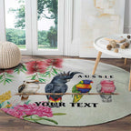 Australian Native Bird Round Carpet Kookaburra Cockatoo Rainbow Lorikeet Galah Flowers - Aussie Hoodie