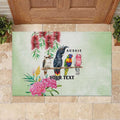 Australian Native Bird Rubber Doormat Kookaburra Cockatoo Rainbow Lorikeet Galah Flowers - Aussie Hoodie