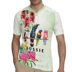 Australian Native Bird Rugby Jersey Kookaburra Cockatoo Rainbow Lorikeet Galah Flowers - Aussie Hoodie