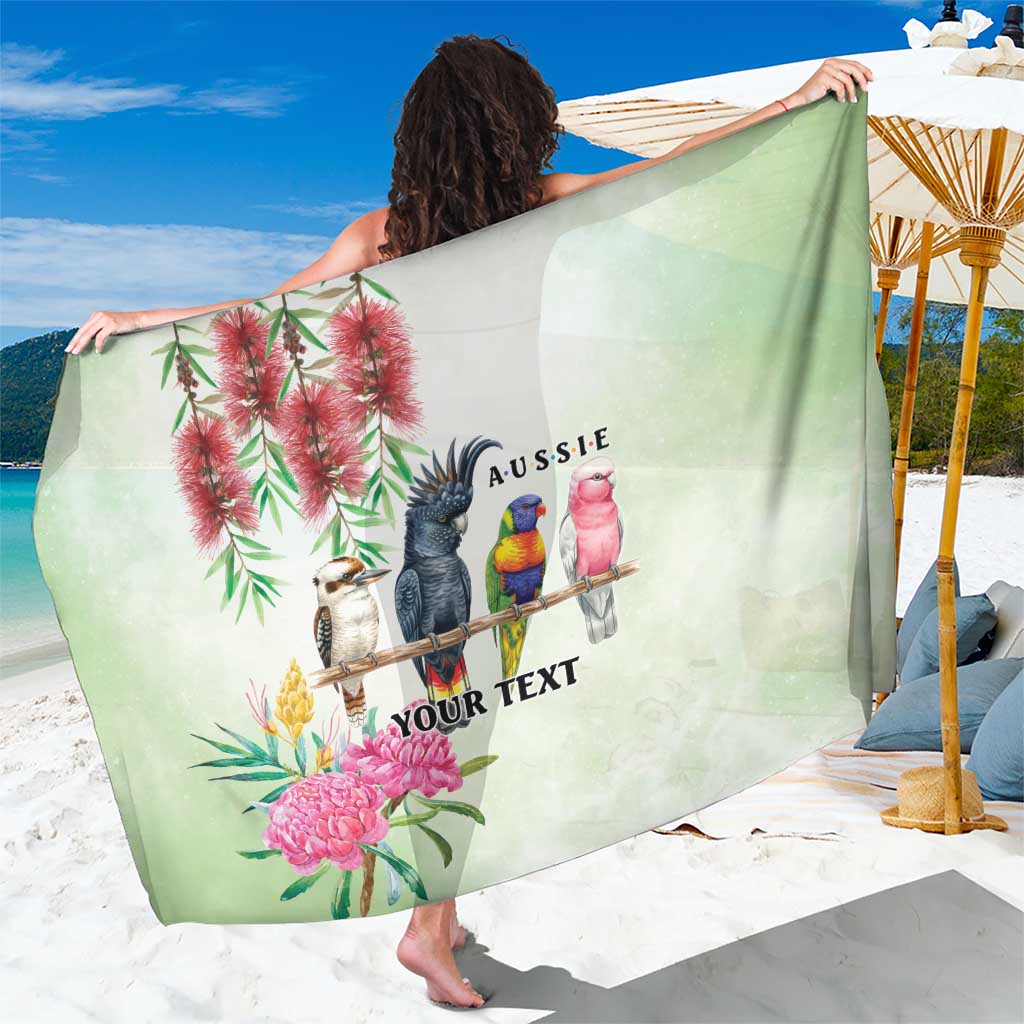 Australian Native Bird Sarong Kookaburra Cockatoo Rainbow Lorikeet Galah Flowers - Aussie Hoodie