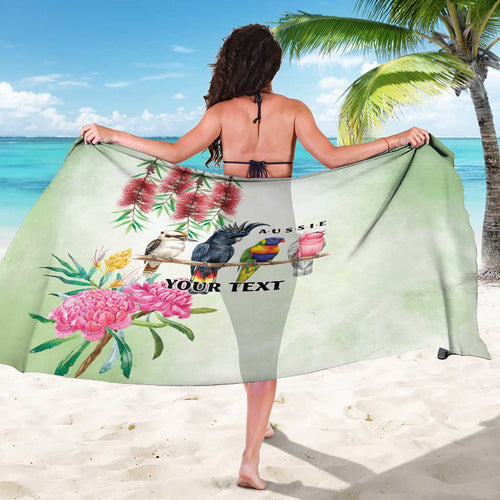 Australian Native Bird Sarong Kookaburra Cockatoo Rainbow Lorikeet Galah Flowers - Aussie Hoodie