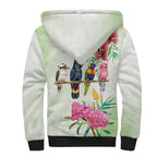 Australian Native Bird Sherpa Hoodie Kookaburra Cockatoo Rainbow Lorikeet Galah Flowers - Aussie Hoodie