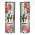Australian Native Bird Skinny Tumbler Kookaburra Cockatoo Rainbow Lorikeet Galah Flowers - Aussie Hoodie