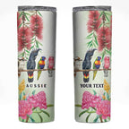 Australian Native Bird Skinny Tumbler Kookaburra Cockatoo Rainbow Lorikeet Galah Flowers - Aussie Hoodie