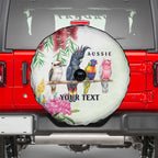 Australian Native Bird Spare Tire Cover Kookaburra Cockatoo Rainbow Lorikeet Galah Flowers - Aussie Hoodie
