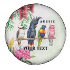 Australian Native Bird Spare Tire Cover Kookaburra Cockatoo Rainbow Lorikeet Galah Flowers - Aussie Hoodie