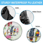 Australian Native Bird Spare Tire Cover Kookaburra Cockatoo Rainbow Lorikeet Galah Flowers - Aussie Hoodie