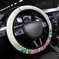 Australian Native Bird Steering Wheel Cover Kookaburra Cockatoo Rainbow Lorikeet Galah Flowers - Aussie Hoodie