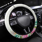 Australian Native Bird Steering Wheel Cover Kookaburra Cockatoo Rainbow Lorikeet Galah Flowers - Aussie Hoodie