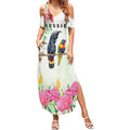 Australian Native Bird Summer Maxi Dress Kookaburra Cockatoo Rainbow Lorikeet Galah Flowers - Aussie Hoodie