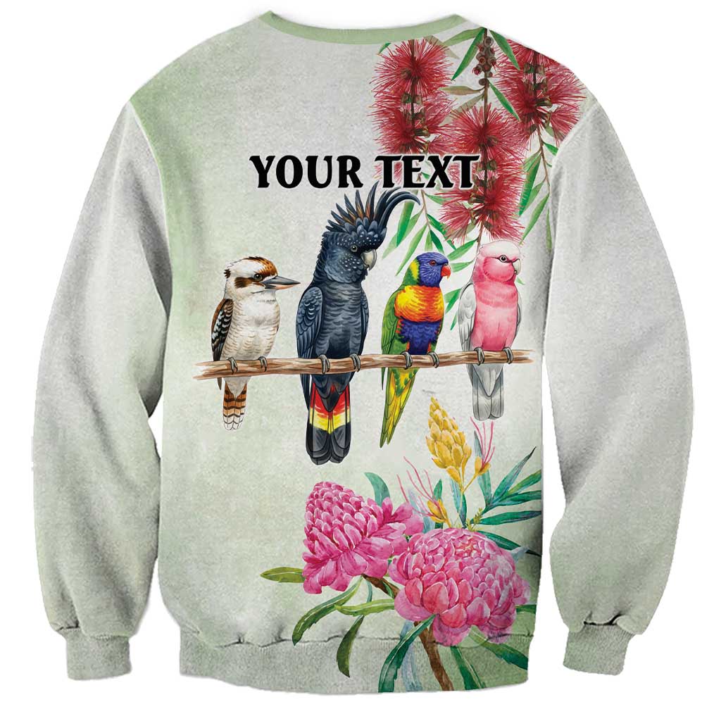 Australian Native Bird Sweatshirt Kookaburra Cockatoo Rainbow Lorikeet Galah Flowers - Aussie Hoodie