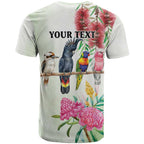 Australian Native Bird T Shirt Kookaburra Cockatoo Rainbow Lorikeet Galah Flowers - Aussie Hoodie