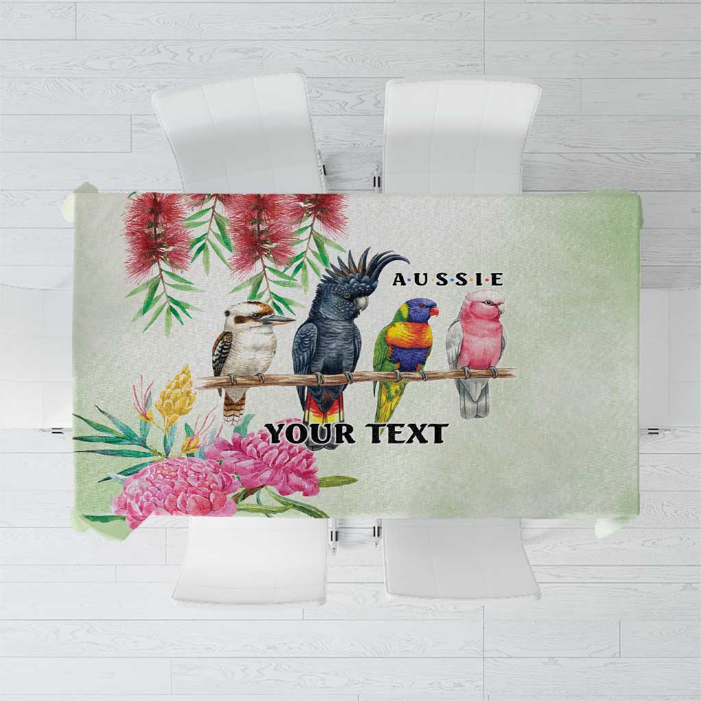 Australian Native Bird Tablecloth Kookaburra Cockatoo Rainbow Lorikeet Galah Flowers - Aussie Hoodie
