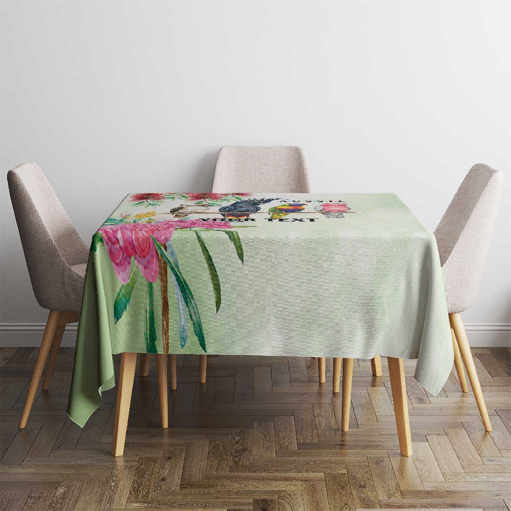 Australian Native Bird Tablecloth Kookaburra Cockatoo Rainbow Lorikeet Galah Flowers - Aussie Hoodie