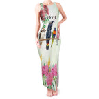Australian Native Bird Tank Maxi Dress Kookaburra Cockatoo Rainbow Lorikeet Galah Flowers - Aussie Hoodie
