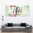 Australian Native Bird Tapestry Kookaburra Cockatoo Rainbow Lorikeet Galah Flowers - Aussie Hoodie