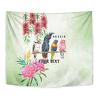 Australian Native Bird Tapestry Kookaburra Cockatoo Rainbow Lorikeet Galah Flowers - Aussie Hoodie