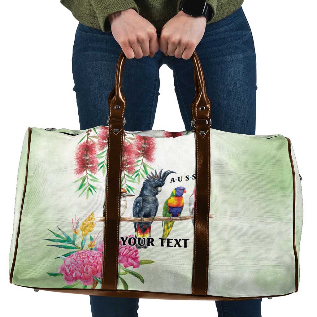 Australian Native Bird Travel Bag Kookaburra Cockatoo Rainbow Lorikeet Galah Flowers - Aussie Hoodie