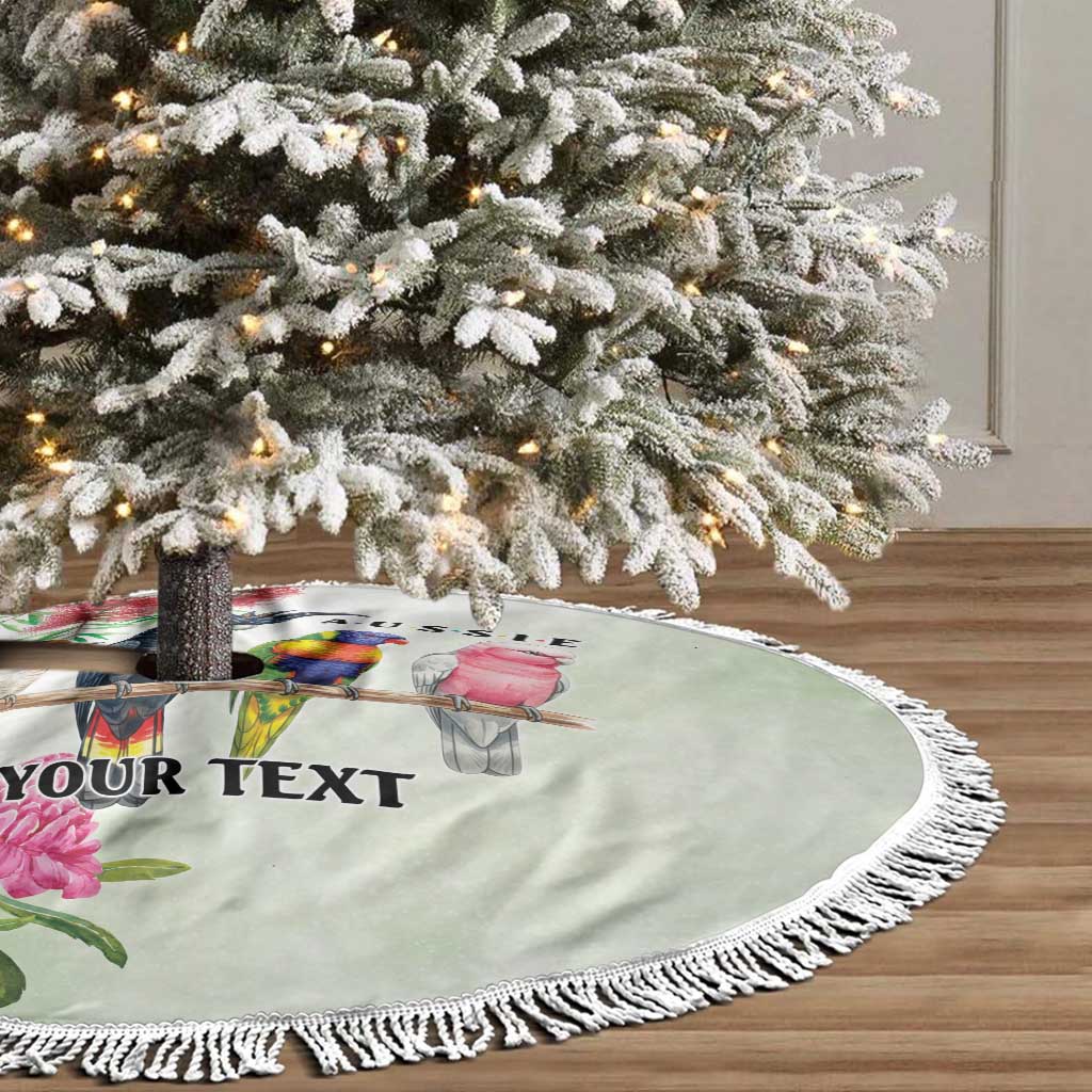 Australian Native Bird Tree Skirt Kookaburra Cockatoo Rainbow Lorikeet Galah Flowers - Aussie Hoodie