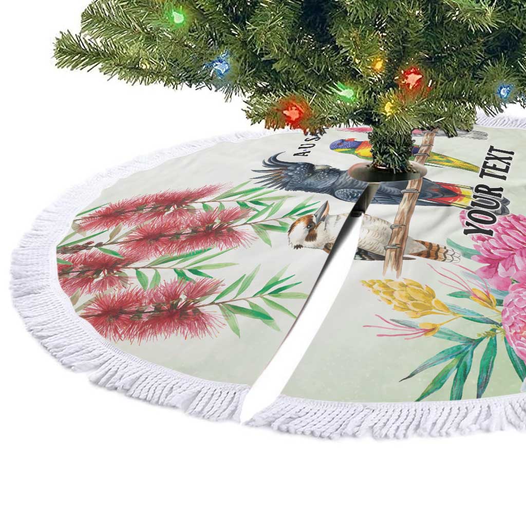 Australian Native Bird Tree Skirt Kookaburra Cockatoo Rainbow Lorikeet Galah Flowers - Aussie Hoodie