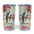 Australian Native Bird Tumbler Cup Kookaburra Cockatoo Rainbow Lorikeet Galah Flowers - Aussie Hoodie