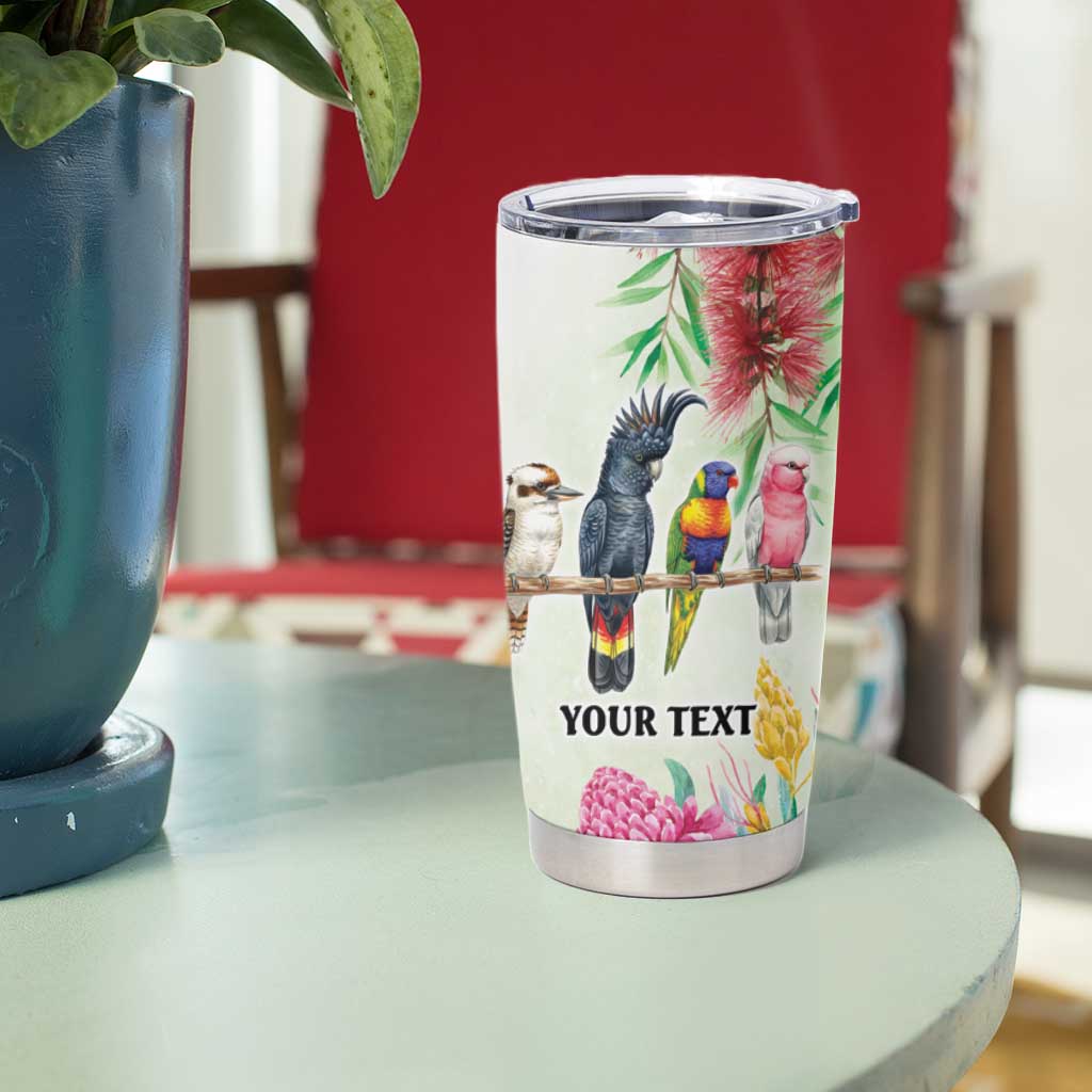Australian Native Bird Tumbler Cup Kookaburra Cockatoo Rainbow Lorikeet Galah Flowers - Aussie Hoodie