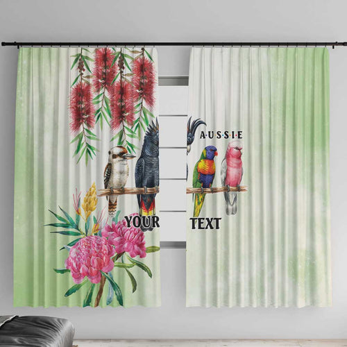 Australian Native Bird Window Curtain Kookaburra Cockatoo Rainbow Lorikeet Galah Flowers - Aussie Hoodie