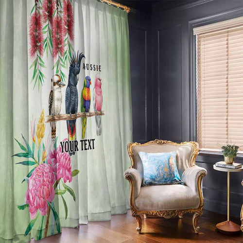 Australian Native Bird Window Curtain Kookaburra Cockatoo Rainbow Lorikeet Galah Flowers - Aussie Hoodie