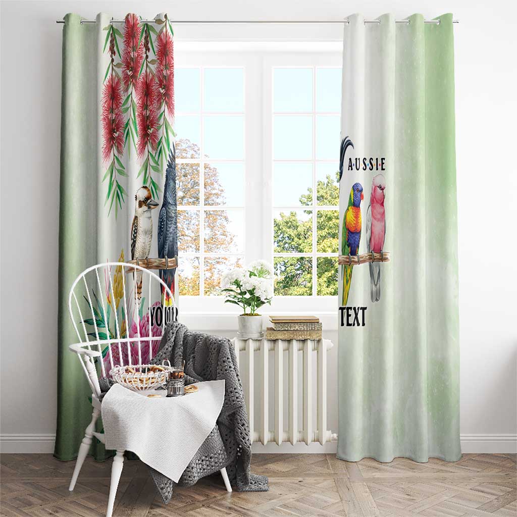 Australian Native Bird Window Curtain Kookaburra Cockatoo Rainbow Lorikeet Galah Flowers - Aussie Hoodie