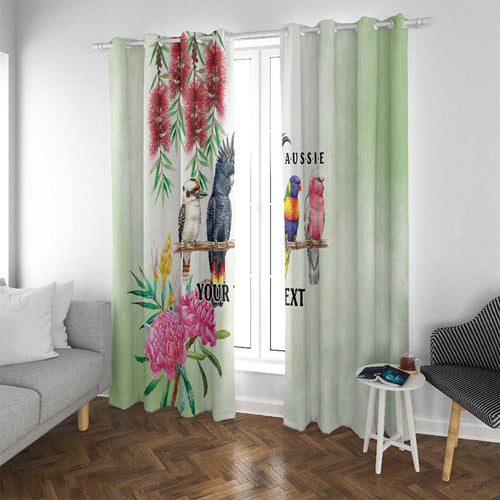 Australian Native Bird Window Curtain Kookaburra Cockatoo Rainbow Lorikeet Galah Flowers - Aussie Hoodie