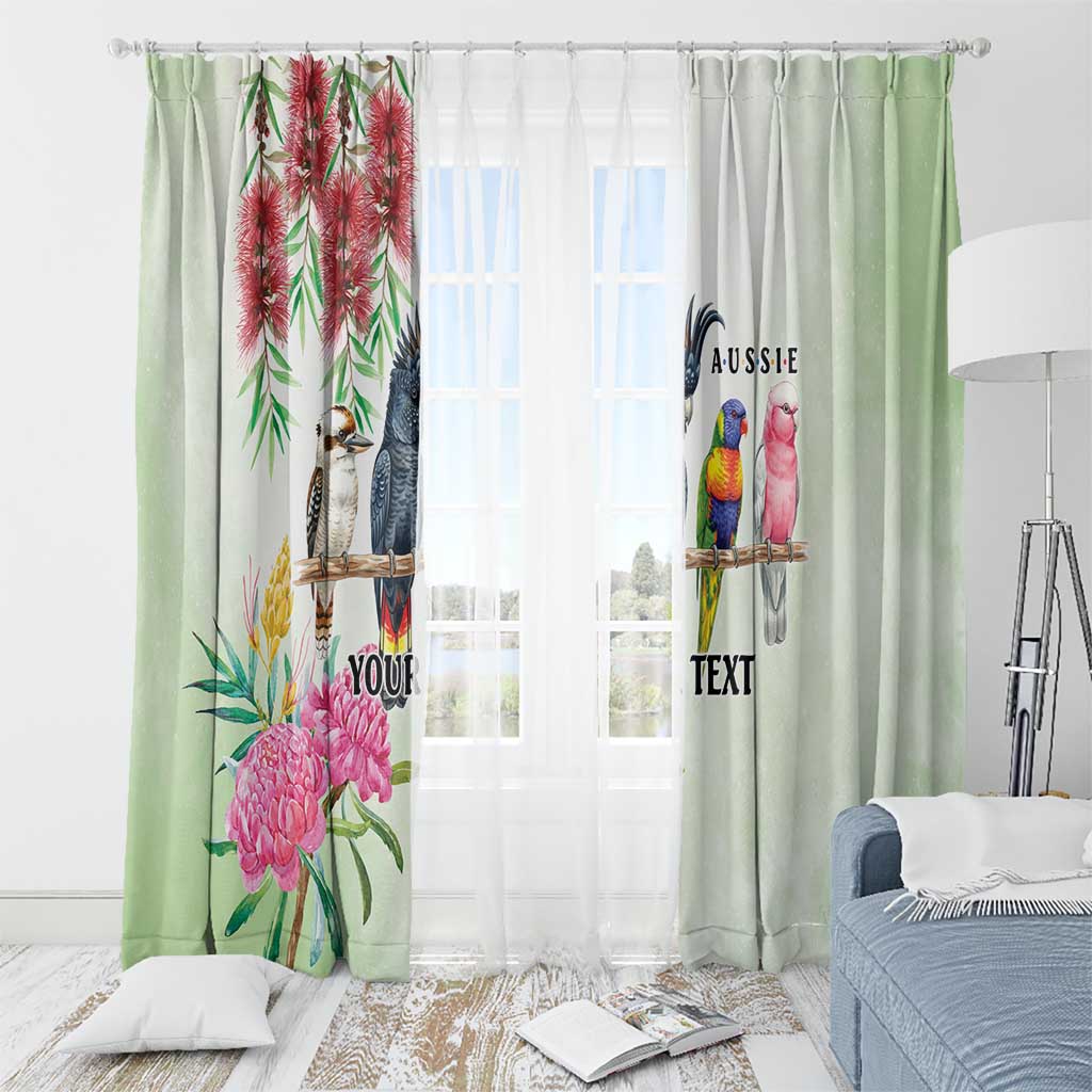 Australian Native Bird Window Curtain Kookaburra Cockatoo Rainbow Lorikeet Galah Flowers - Aussie Hoodie