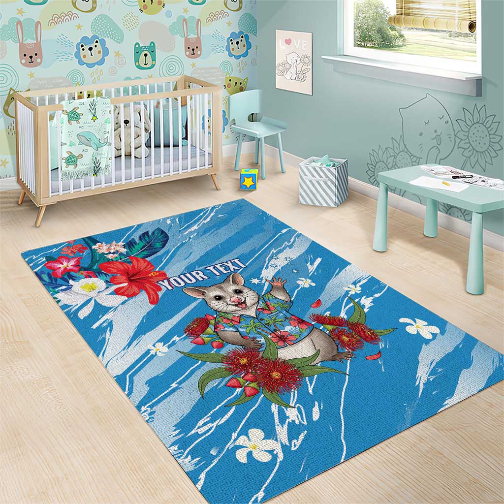 Australian Possum Eucalyptus Blossom Area Rug Christmas Vibe - Aussie Hoodie