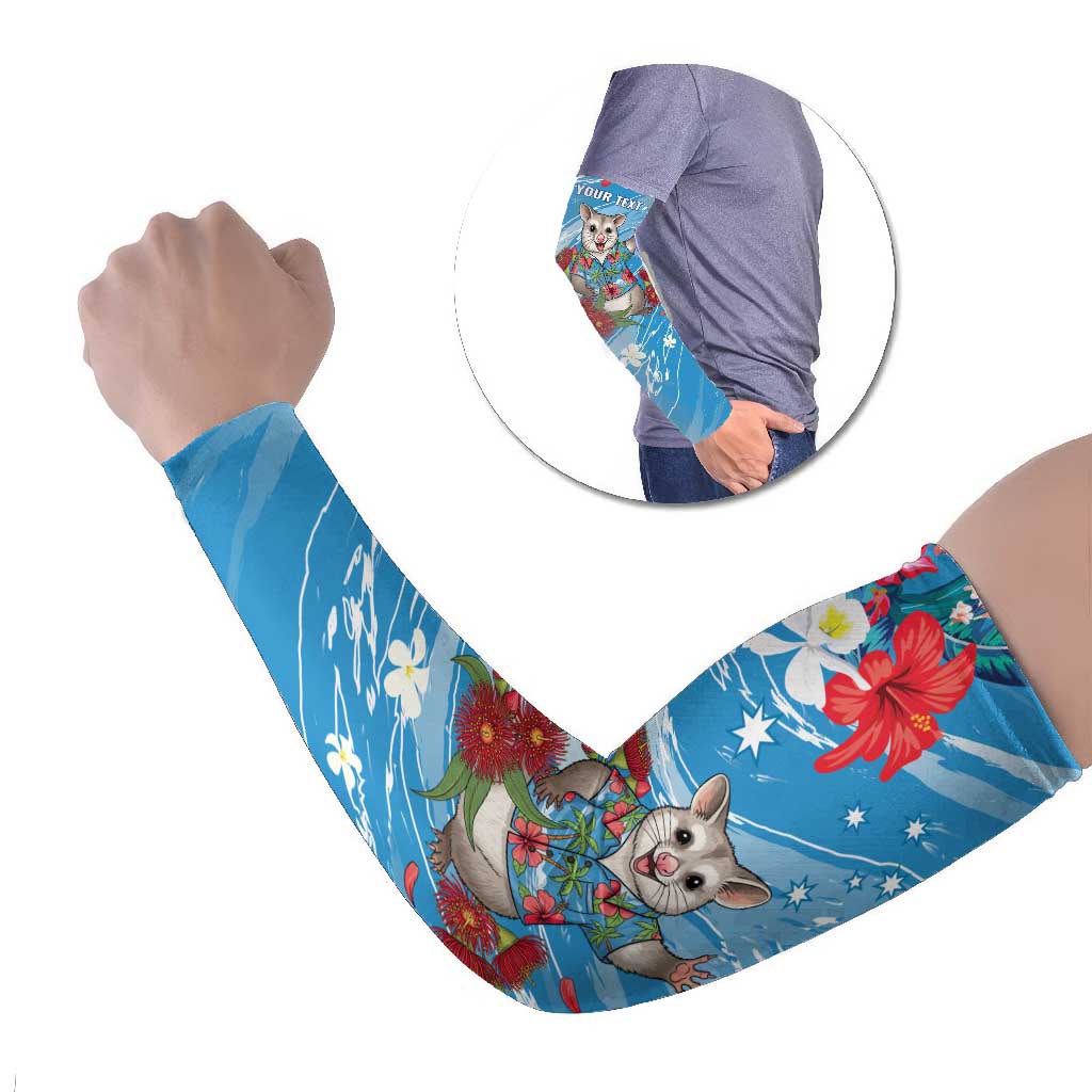 Australian Possum Eucalyptus Blossom Arm Sleeves Christmas Vibe - Aussie Hoodie