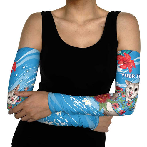 Australian Possum Eucalyptus Blossom Arm Sleeves Christmas Vibe - Aussie Hoodie