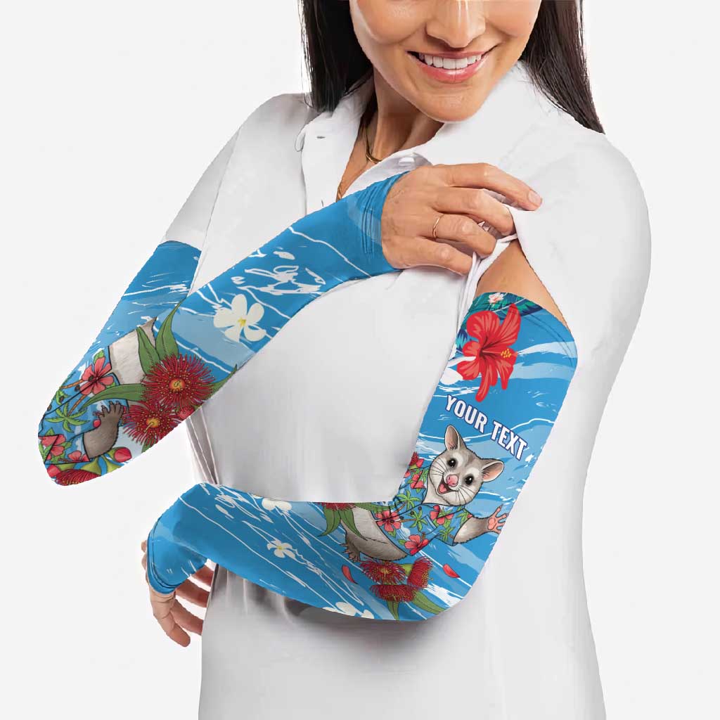 Australian Possum Eucalyptus Blossom Arm Sleeves Christmas Vibe - Aussie Hoodie