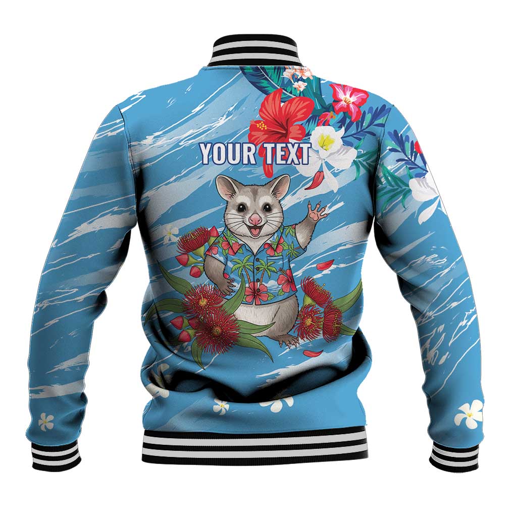 Australian Possum Eucalyptus Blossom Baseball Jacket Christmas Vibe - Aussie Hoodie