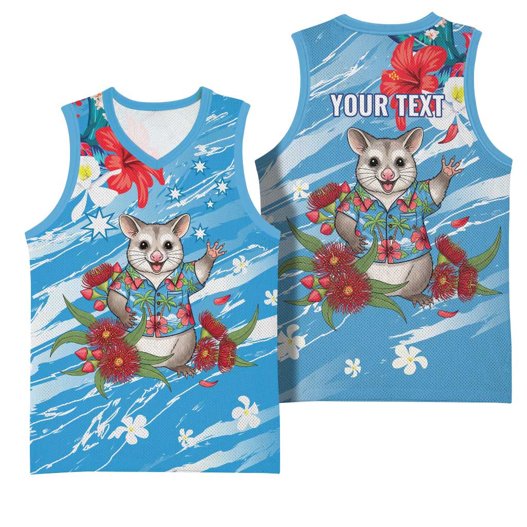 Australian Possum Eucalyptus Blossom Basketball Jersey Christmas Vibe - Aussie Hoodie